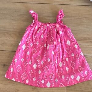 BabyGap Pink Kite Print Ruffle Strap Sleeveless Dress Baby‎ 6-12 Months